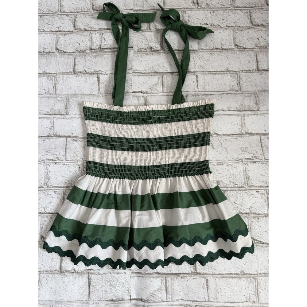Kate Spade Beach Time Stripe Smocked‎ Top Peplum Preppy Cottagecore XS
